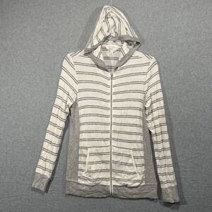 Market & Spruce Gray and White Striped Hoodie